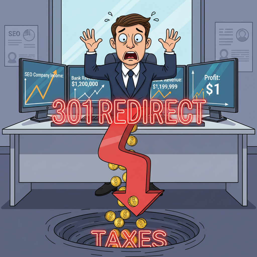 301 Redirect on a Bank Account – SEO Joke | SEO MUPPET SHOW