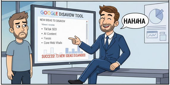 SEO Joke Disavowing New Ideas